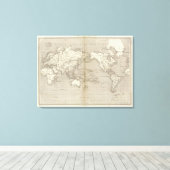 Planisphere-diagram van het zonnestelsel canvas afdruk (Insitu (Houten vloer))