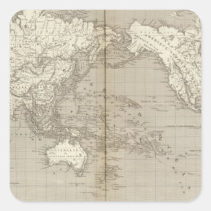 Planisphere-diagram van het zonnestelsel vierkante sticker