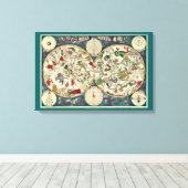  planisphere, kaart met stermaankaart, planeten canvas afdruk (Insitu (Houten vloer))