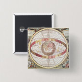 Planisphere uit 'Atlas Coelestis' Vierkante Button 5,1 Cm (Voorkant /achterkant)