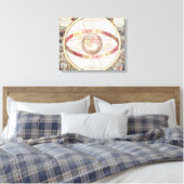 Planisphere, van 'Atlas Coelestis' Canvas Afdruk (Insitu (Slaapkamer))