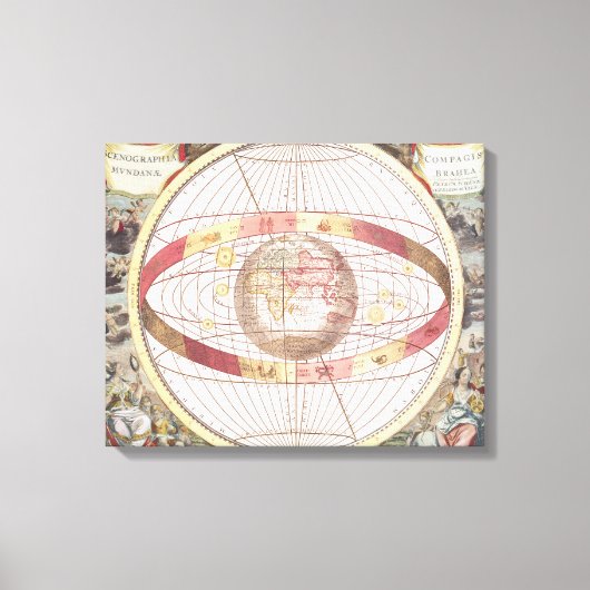 Planisphere, van 'Atlas Coelestis' Canvas Afdruk (Voorkant)