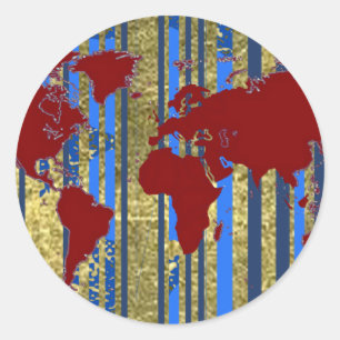 Planisphere Wereldkaart Ronde Sticker