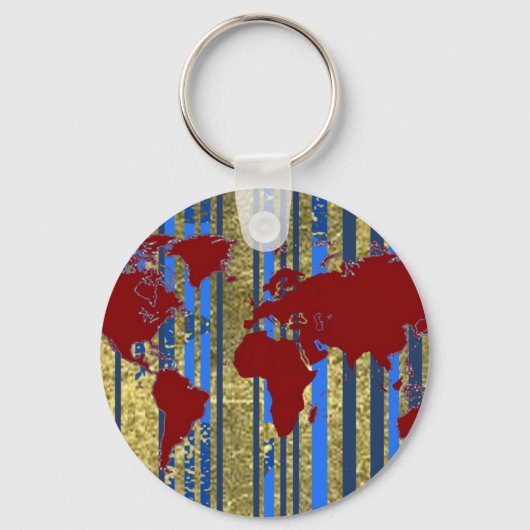 Planisphere Wereldkaart Sleutelhanger (Voorkant)