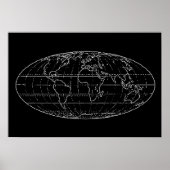 planisphere wereldkaart wanddecor poster (Voorkant)