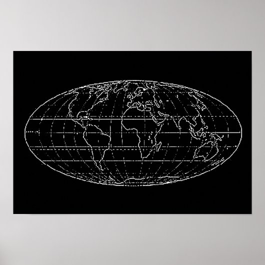 planisphere wereldkaart wanddecor poster (Voorkant)