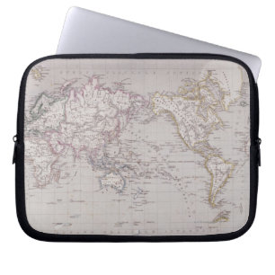 Planistische kaart van de wereld laptop sleeve