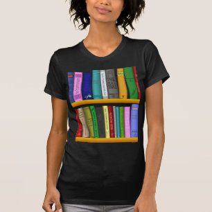 plank boeken bibliotheek lezen t-shirt