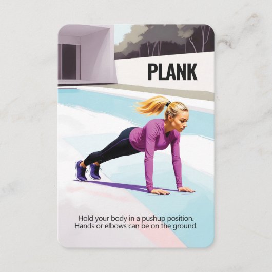 Plank Fitness Kaart met Blue Backing (Voorkant)