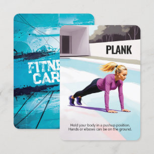 Plank Fitness Kaart met Blue Backing