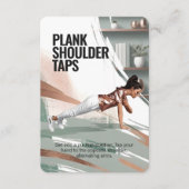 Plank Schouder Taps Fitness Kaart met Roze Rug (Voorkant)