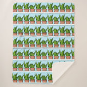 Planken van Aloë Vera Planten Ai Art Sherpa Deken (Voorkant)