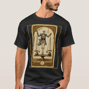 Planking Tarot Kaart Skelet Balansschaal Kern T-shirt