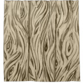 plankjes met houtwaren douchegordijn (Voorkant)