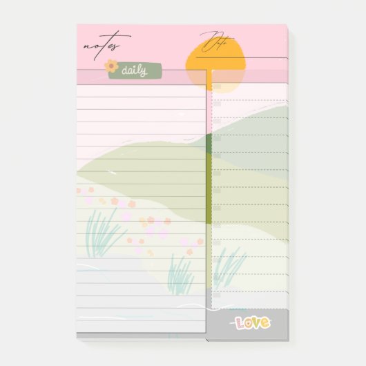 Planlijst voor landschapsnotities post-it® notes (Voorkant)