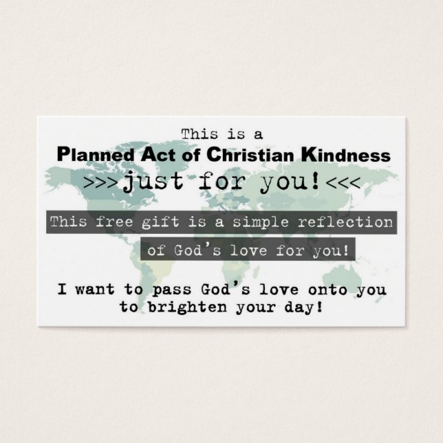 Planned Act of Christelijk Kindness (P.A.C.K.) Kaa Visitekaartje (Voorkant)