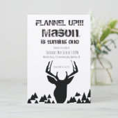 Plannel up Pond Herfst Deer Birthday Party Kaart (Staand voorkant)