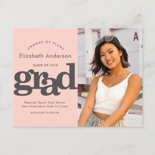 Plannen afstuderen vetgedrukte typografie zwart ro uitnodiging briefkaart