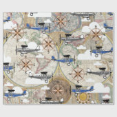 Plannen en Wereldkaart-avontuurreiziger Cadeaupapier (Vlak)