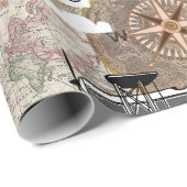 Plannen en Wereldkaart-avontuurreiziger Cadeaupapier (Rol Hoek)