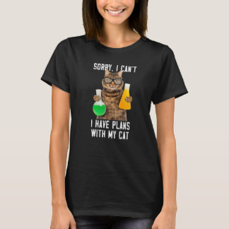 Plannen met mijn kat Sarcastic Science Birthday Cu T-shirt