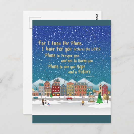 Plannen om u hoop en een Future-Jeremiah 29-11 te  Briefkaart (Voorkant / Achterkant)