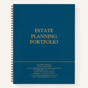 Plannen van de staat Portfolio - Blauw   Goud Notitieboek