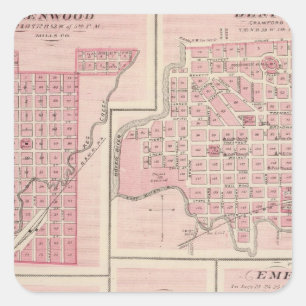 Plannen van Glenwood, Denison, Hastings Vierkante Sticker