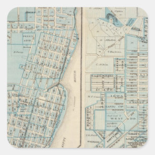 Plannen van Lyon en Clinton, provincie Clinton Vierkante Sticker
