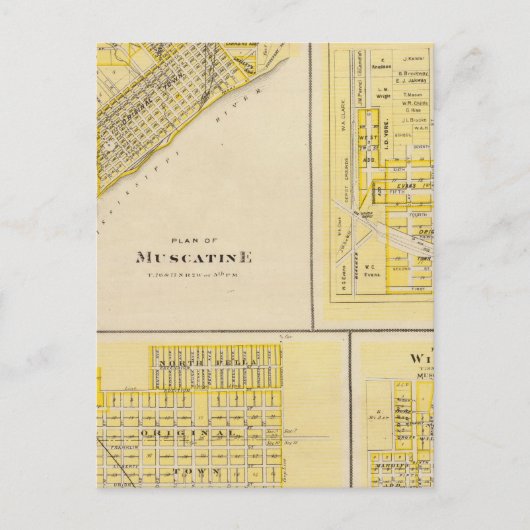 Plannen voor Muscatine, West Liberty Briefkaart (Voorkant)