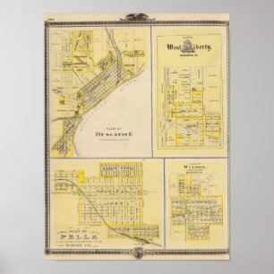 Plannen voor Muscatine, West Liberty Poster