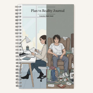 Plannen vs Reality Spiral Notitieboek – Funny Jour