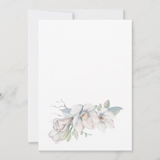 Plannen wijzigen blauw bloemenvirtueel baby shower kaart (Achterkant)