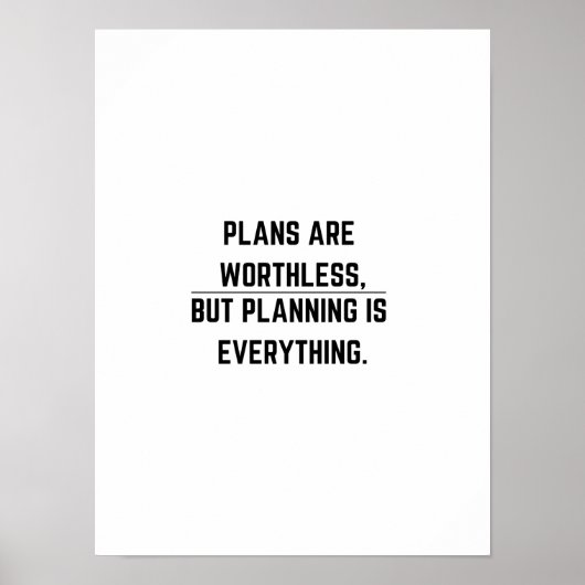 Plannen zijn waardeloos - Motivatie Poster (Voorkant)