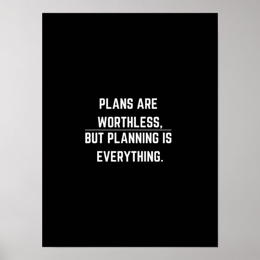 Plannen zijn waardeloos - Motivatie Poster (Voorkant)