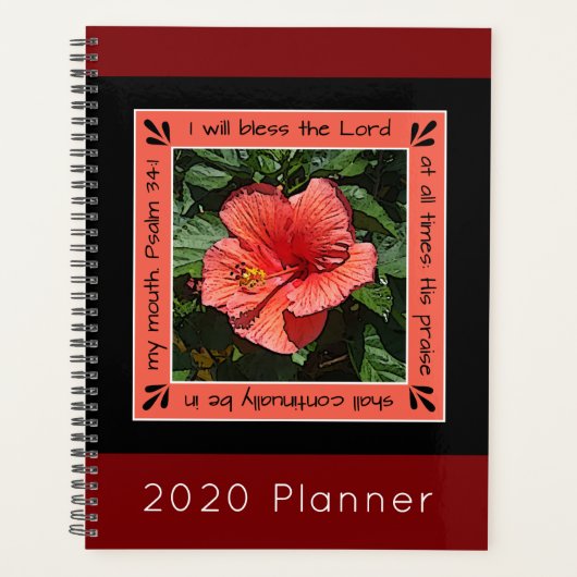 Planner 2020 - Psalm 34:1 KJV (Voorkant)