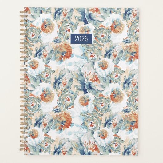Planner 2026 Mooie Abstracte Bloemen (Voorkant)