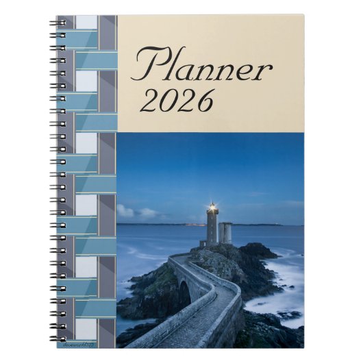 Planner 2026 Notitieboek Blauwe Zee Serene (Voorkant)