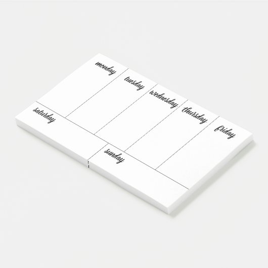 Planner  7 dagen scheur weg kalender post-it® notes (Schuin)