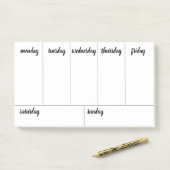 Planner  7 dagen scheur weg kalender post-it® notes (Op bureau)