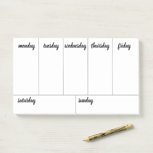 Planner  7 dagen scheur weg kalender post-it® notes (Op bureau)