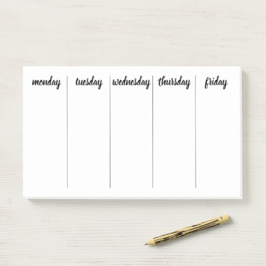 Planner 7 dagen scheur weg kalender post-it® notes (Op bureau)