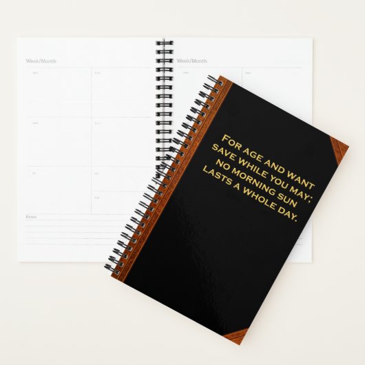 Planner Ben Franklin Quote Morning Sun  (Display)