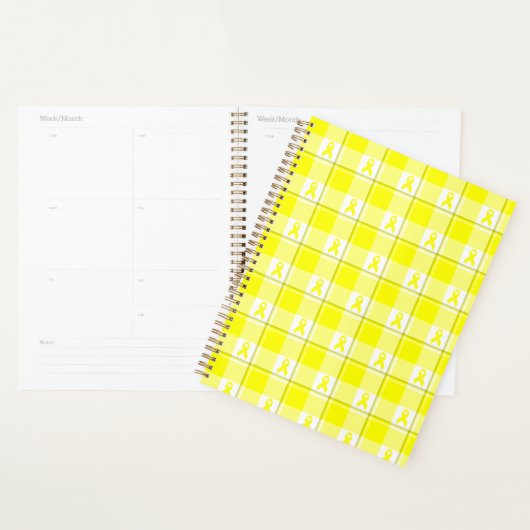 Planner Bladder Cancer Awareness Plaid, Yellow (Display)