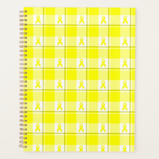 Planner Bladder Cancer Awareness Plaid, Yellow (Voorkant)
