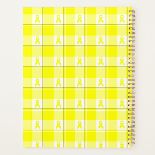 Planner Bladder Cancer Awareness Plaid, Yellow (Achterkant)
