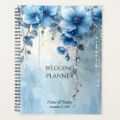 Planner Blauwe Bloemen en Parels (Voorkant)