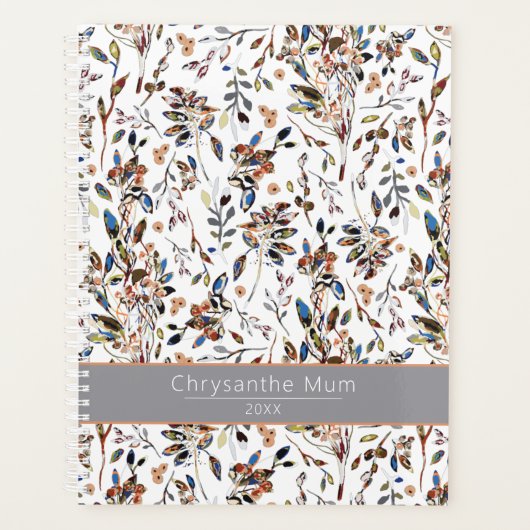Planner Elegant Bladeren Bessen Bloemen (Voorkant)