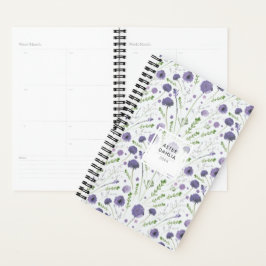 Planner Elegant Paarse Bloempatroon