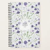 Planner Elegant Paarse Bloempatroon (Voorkant)